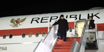 Presiden RI Prabowo Subianto sebagai bagian agenda diplomatik tiba di Paris, Prancis, Senin (13/4/2026) malam. ANTARA